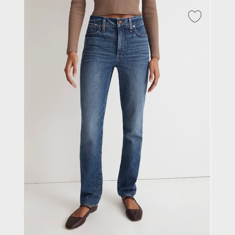 Madewell Straight Leg Jeans in Medium Blue Wash